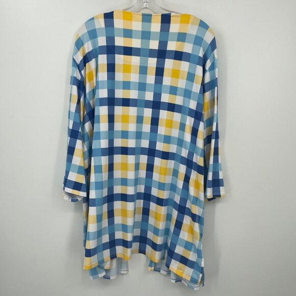 Cuddl Duds Cool & Airy‎ Ultra Patch Pocket Wrap Sweater Women's 1X Plaid - Picture 2 of 10